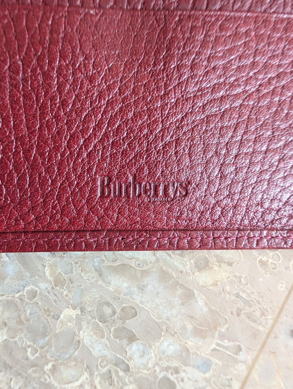 Burberry Men's Card Holder Bifold Wallet - Burgundy Leather - Picture 7 of 9